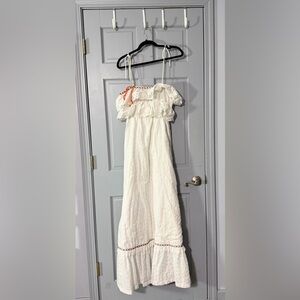 Vintage 70’s Vicky Vaughn eyelet prairie dress women’s small boho embroidered